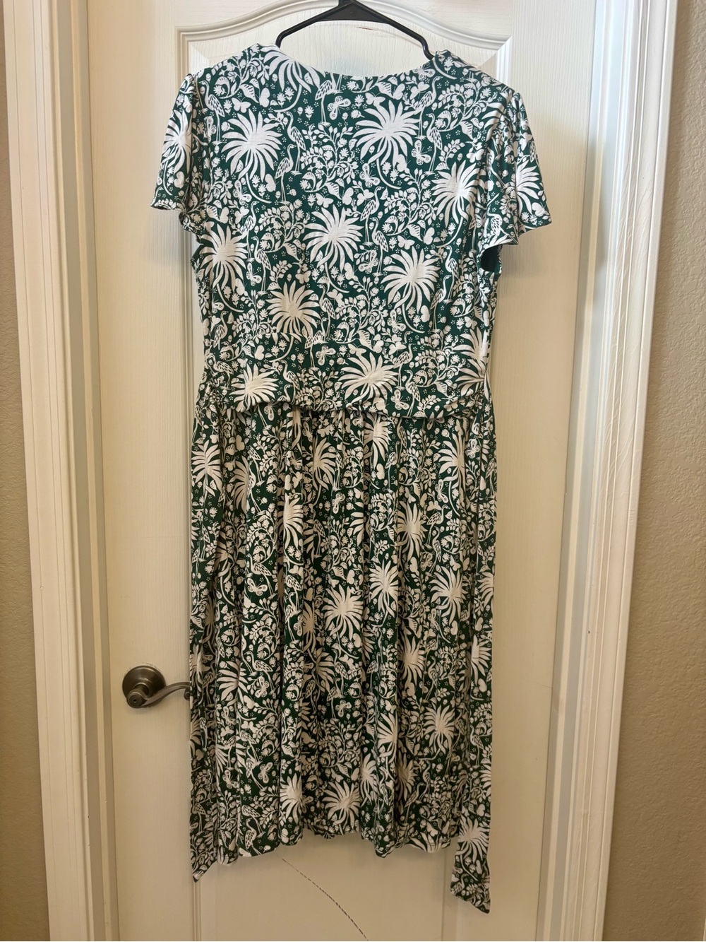 Boden Evangeline Wrap Dress 12L Long Green Ivory Botanical Floral Print - Picture 3 of 5